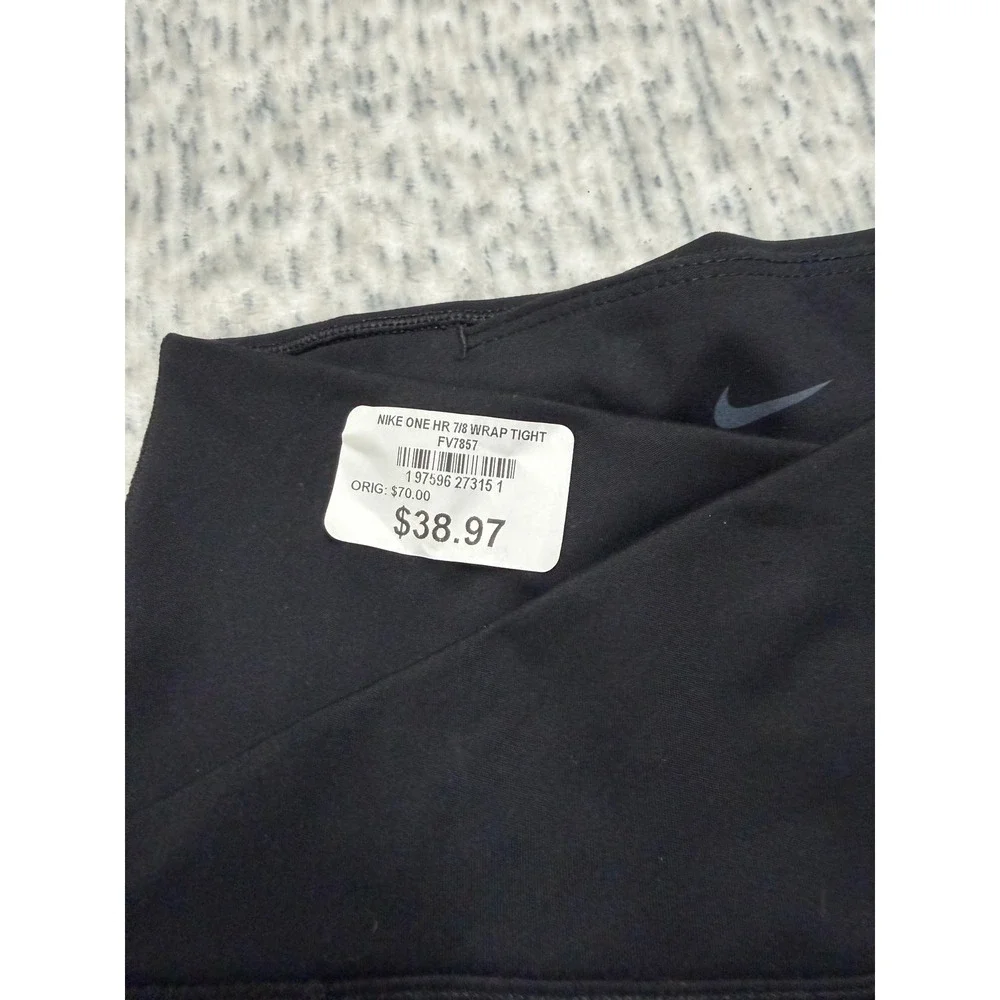 Nike One Dri-Fit‎ HR 7/8 Wrap Tight Womens Black Leggings XS NWT- retagged